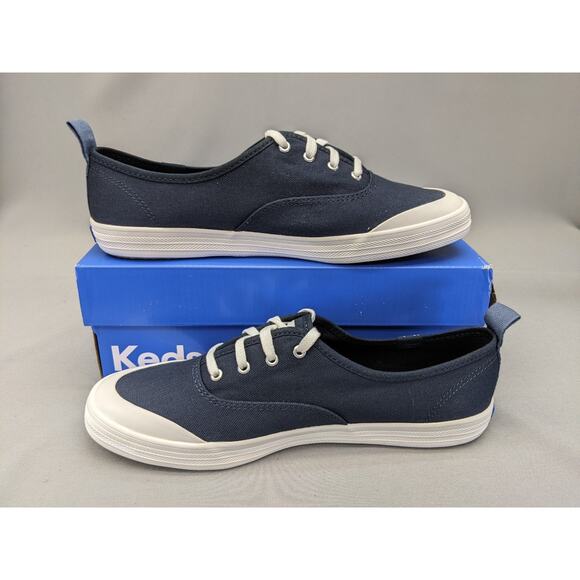 Keds Women's Champion Lace Up Originals Canvas Sneakers Navy/White, Size 8.5 M - Picture 3 of 9